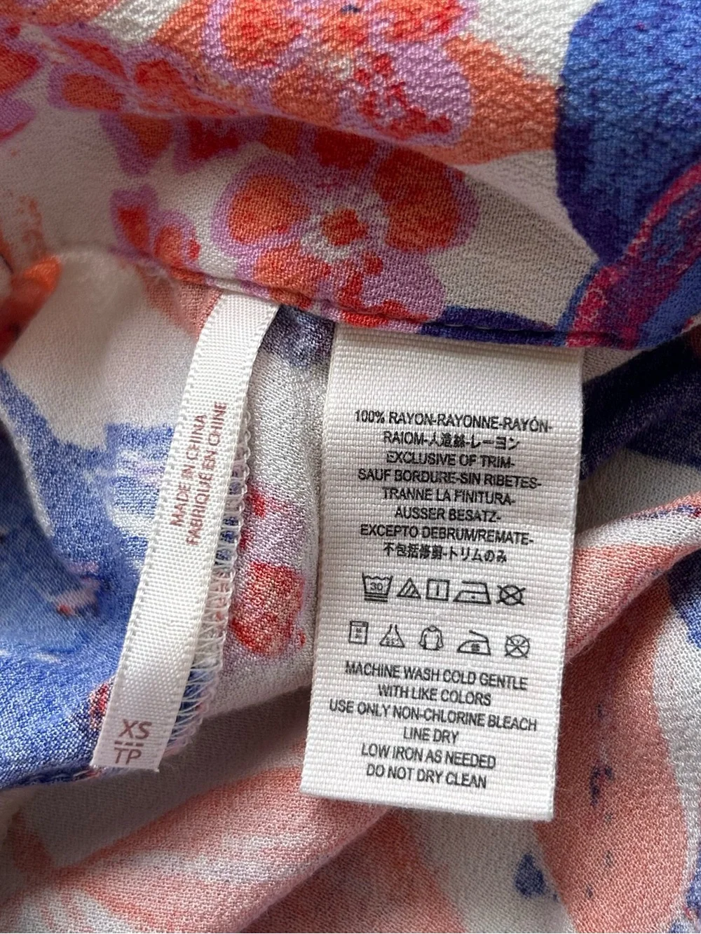Women’s Maxi Skirt Floral White Blue Pink Boho XS Cottagecore